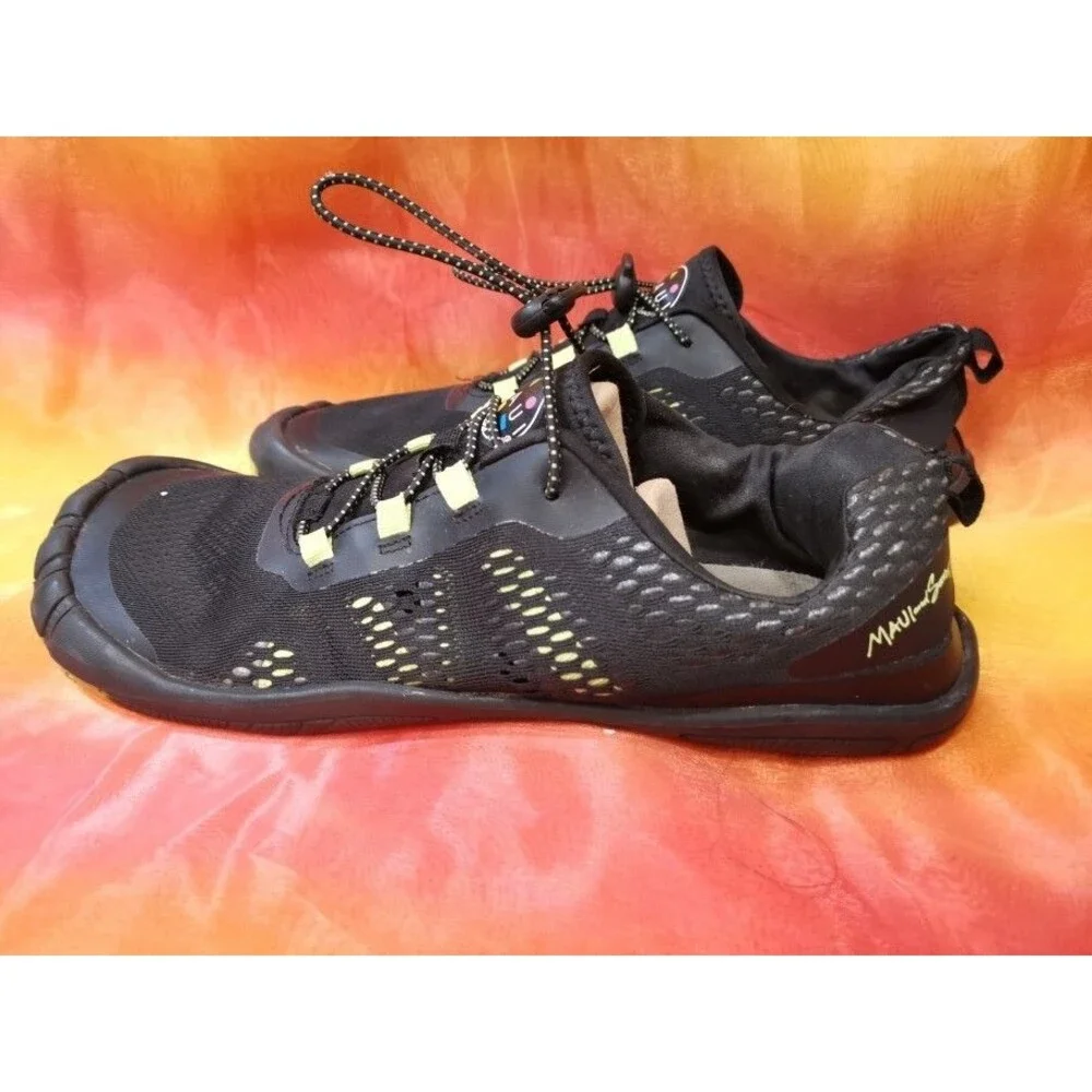 Pre owned Men Maui and Sons Water Black Drawstring Closur Beach Surf Shoes Sz 12